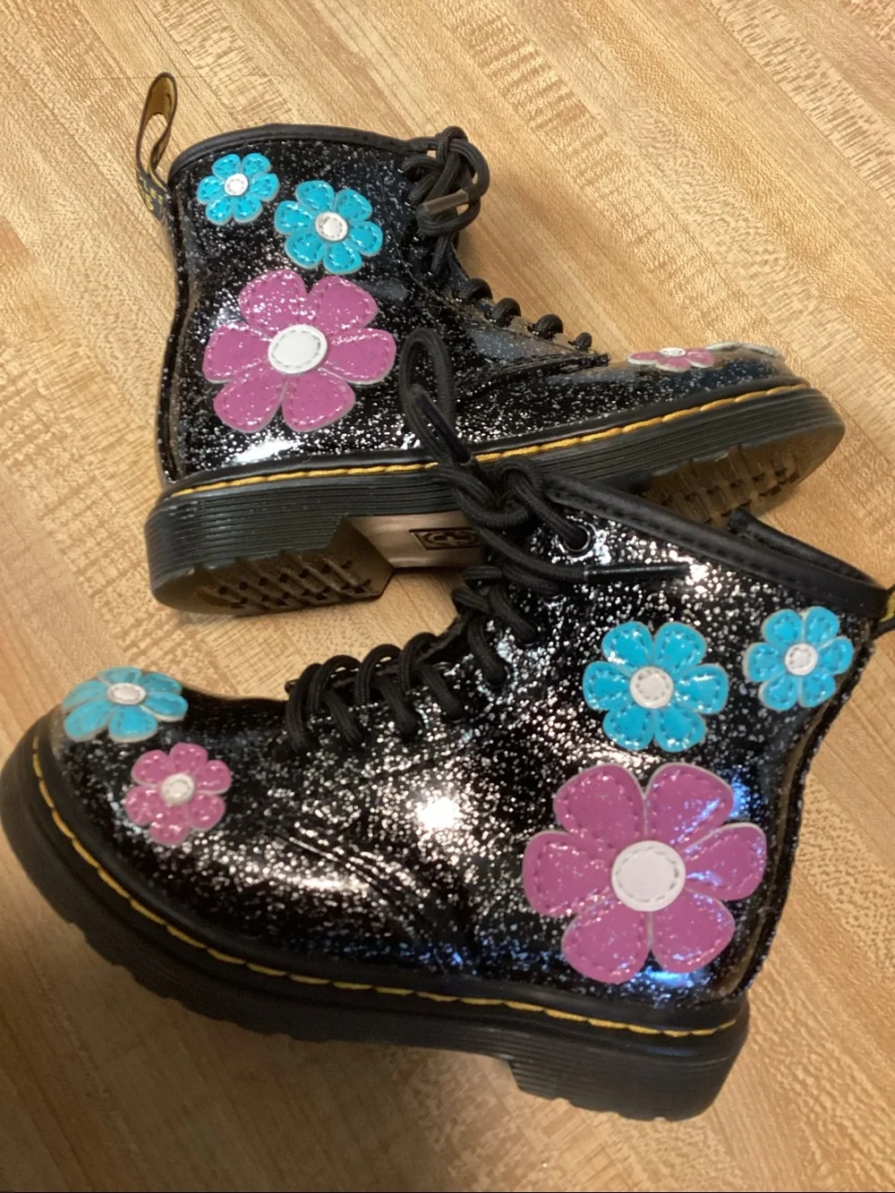 Dr. Martens Junior 1460T Cosmic Glitter Flower Boots U.S. Sz 8